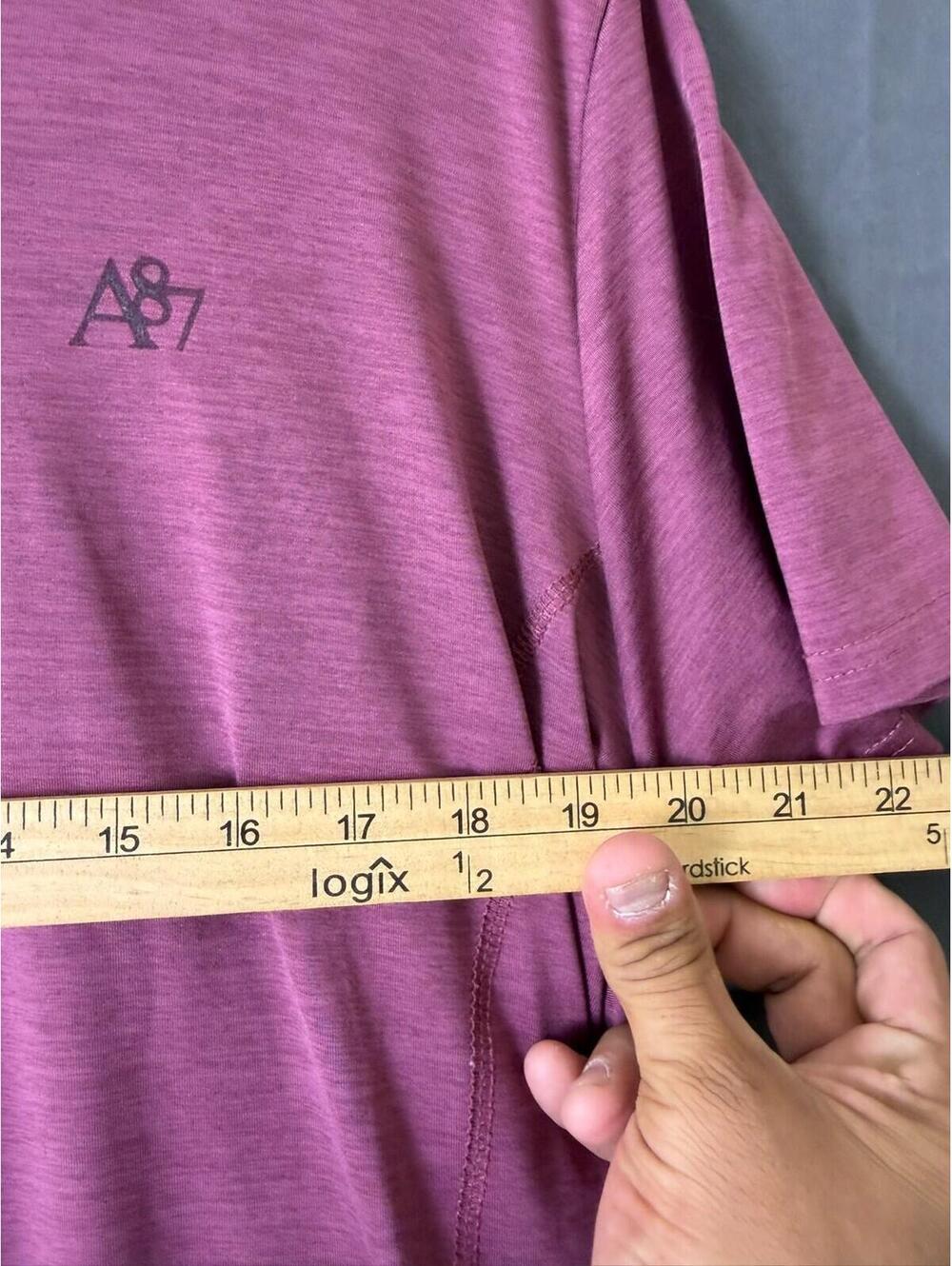 Aeropostale A87 Sport V Neck T Shirt Womens 2X Burgundy Pink Short Sleeve Top - Picture 5 of 7